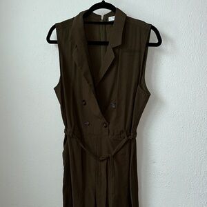 Mango Olive Double-Breasted Romper